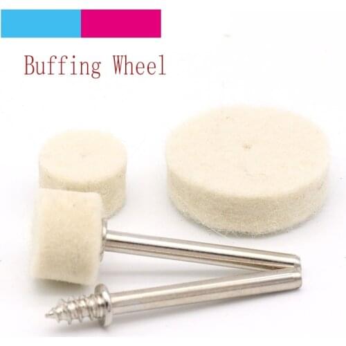 10pcs Polishing Buffing Round Wheel Pad Wool Felt + 1 Rod 3.2mm Shank Metal Surface For Dremel Rotary Tools Accessories