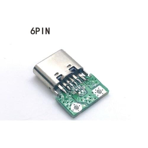 10pcs 20pcs Type-C USB Connectors 2 Pin female seat with charging board Jack Tail Plug 6pin Electric Terminals Conector