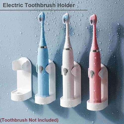 2Pcs Wall Mounted Electric Toothbrush Holders White Electric Toothbrush Holder Bath Organiser Bathroom Accessories