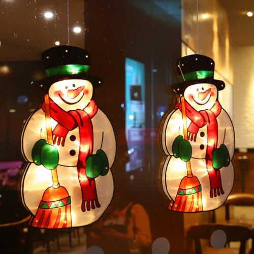 2020 Christmas Night Lights LED Xmas Tree Santa Snowman Elk Decoration Lights Lighting for New Year Christmas Hanging Ornament