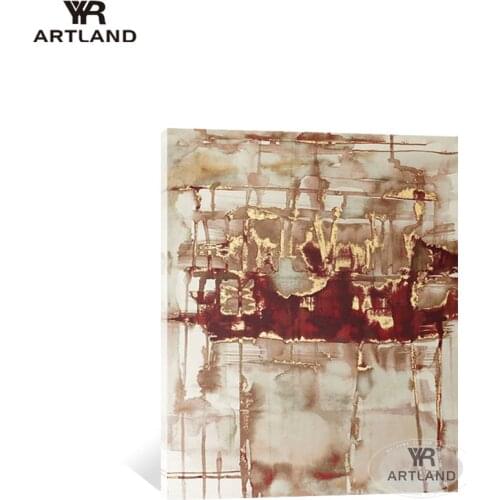 Quadro Hand drawn abstract gold foil oil painting on canvas wall art picture poster for living room bedroom Entrance Hot sale