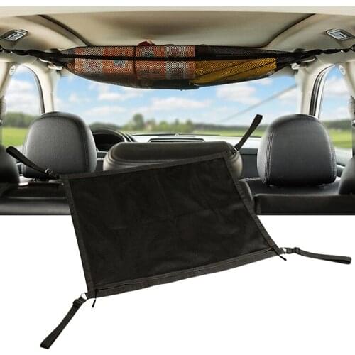 Car Cargo Net Pocket Ceiling Universal Adjustable Truck Mesh Bag Storage Organize Luggage Multifunction Interior Accessories New