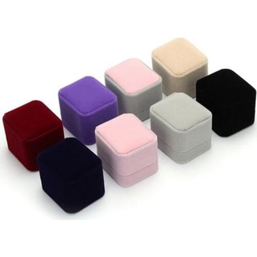 Multi-Color High-Grade Velvet Jewelry Boxes Hairy Value Factory Direct Ring Earring Storage Box Gift Box CJ834