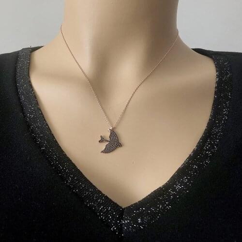 Swallow 925 Sterling Silver Necklace Women Girls Gift Jewelry Accessories Fashion Handmade Elegant Chain