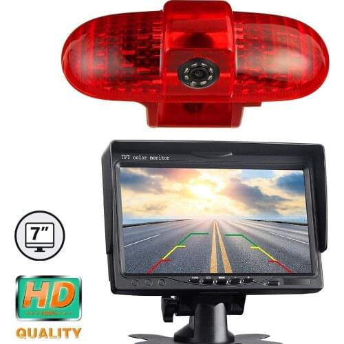 For Opel Vivaro A Renault Trafic Opel Combo C Primastar FIAT Talento 2001-2014 HD 720P E9 3rd Brake Light Camera + 7'' monitor