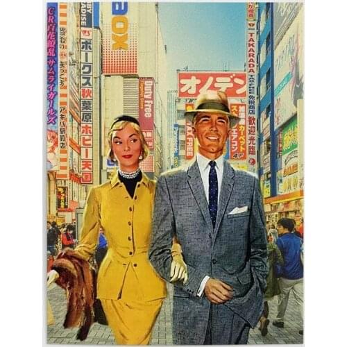 Home Decor Canvas Prints Stroll Downtown Painting Poster Wall Art For Bedside Background Japanese Modular Pictures Framework