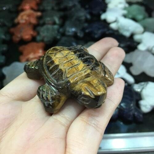 Natural Tiger eye stone tortoise carvings Rock crystal turtle Figurine