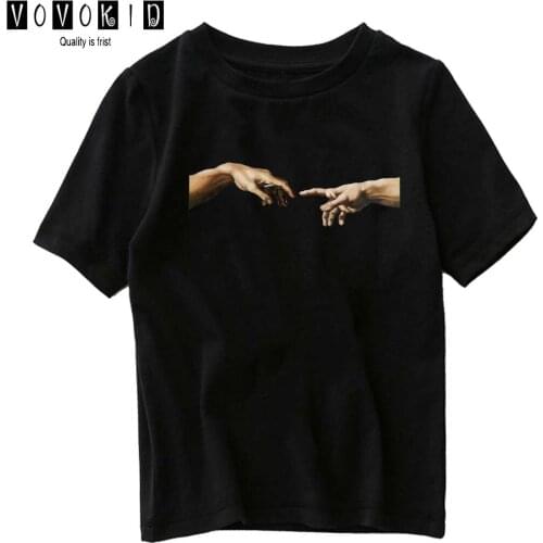 Van Gogh Cartoon Shirt Little Girl Boy Cute Cartoon Sweet Girls Japanese Streetwear T-shirt Chlidren Summer Top Baby T Shirt