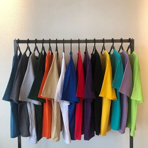 Woman tshirts Harajuku 95% cotton black Solid color Short sleeve Loose casual dropshipping tops vintage o-neck Female Clothes