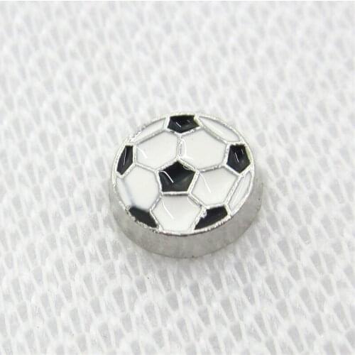 Hot Selling 20pcs/lot Football Soccer Floating Charms Living Glass Memory Lockets DIY Jewelry Charms