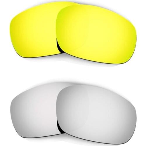 HKUCO For Jawbone Sunglasses Polarized Replacement Lenses 2 Pairs Gold & Silver