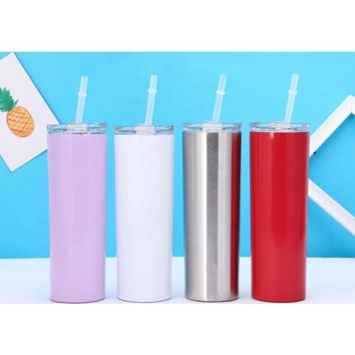 Insulated Cup Stainless Steel 20oz Tumblers With Lid Straw Skinny Cup Coffee Mugs Double Wall Vacuum Flask Thermos Water Bottle