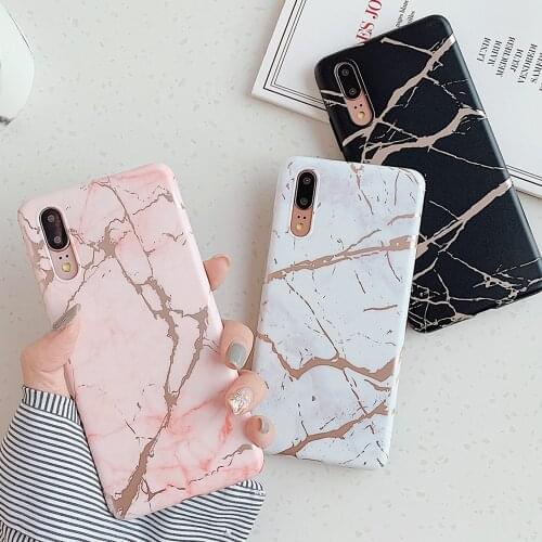 LOVECOM Electroplated Classic Marble Phone Case For Huawei P40 P30 P20 Lite Pro Mate 20 30 Pro Lite Soft IMD Phone Back Cover