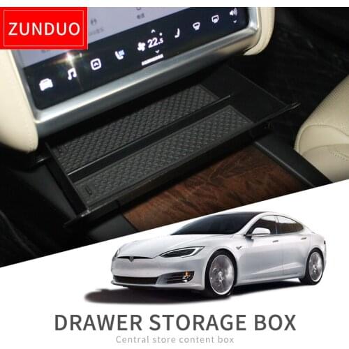 ZUNDUO Central Console Storage Box for Tesla Model X Model S Car Interior Accessories Container Store Content Drawer Box