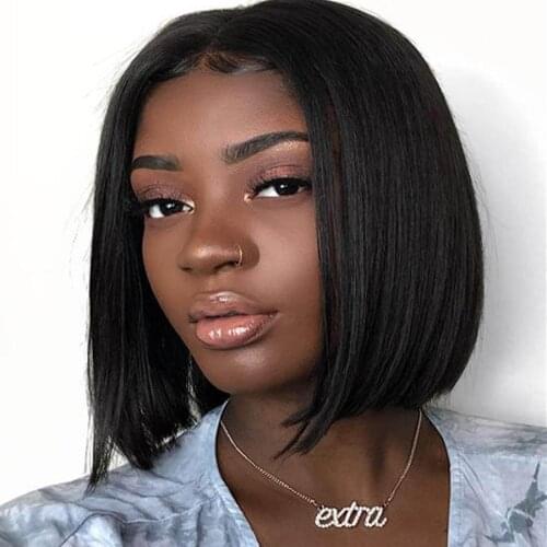 Short Inch 4x4 Lace Closure BOB Wigs Straight Wave Highlight Blonde Malaysia Human Hair With Pre-plucked Baby Hair BOB Wigs