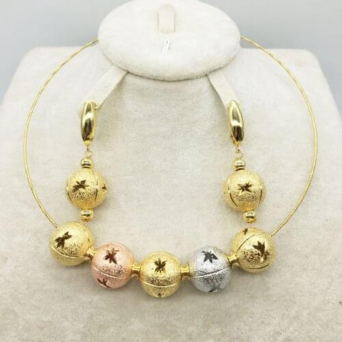 HOT Fashion wedding Dubai Africa Nigeria African Jewelry set gold-color necklace Earrings romantic woman Bridal Jewelry Sets