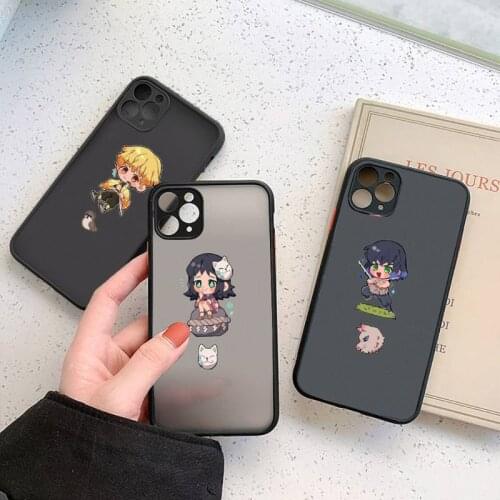 Cute cartoon ghost slayer Phone Case For iphone 12 11 7 8 plus mini x xs xr pro max matte transparent cover