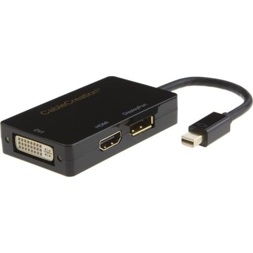 Mini DisplayPort to HDMI DVI DP Adapter, 3 in 1 Mini DP (Thunderbolt) to HDMI DP DVI Converter Compatible MACBOOK Pro