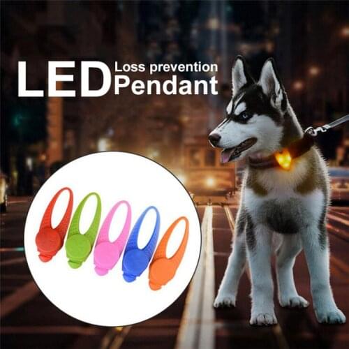 Pet Dog Cat Puppy Mini LED Flashing Collar Safety Night Light Keyring Pendant Dog Supplies Pet Outdoor Lighting Lights Products