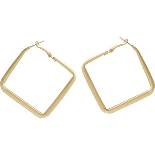 New Earrings Fashion Jewelry Statement Exaggerated Geometry Large Square Retro Matte Temperament Earrings Wholesale