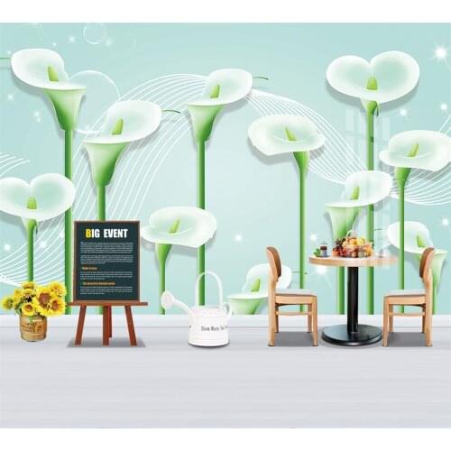 Beibehang Custom wallpaper fashion mural HD modern 3D romantic crystal calla line starlight background wall papel de parede