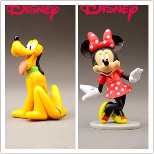 12piece 7cm original Classic minnie mouse pluto dog action Figure Collectible Model Toy