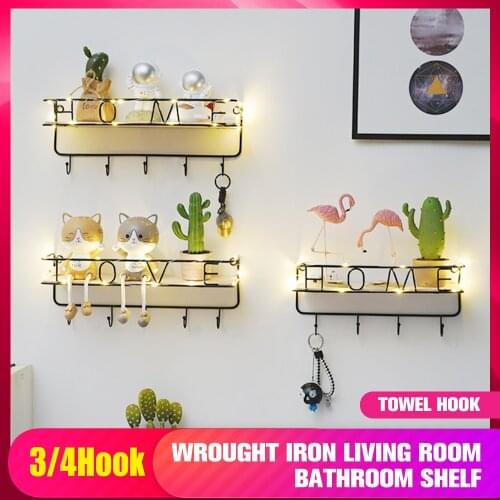 Bathroom living room wrought iron shelf free punching bathroom wall-mounted toilet wrought iron storage shelf