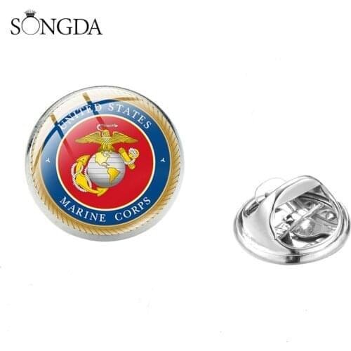 United States Marine Corps Professional Collar Pins Badge Classic US Department Commemorative Stainless Steel Pin Brooch