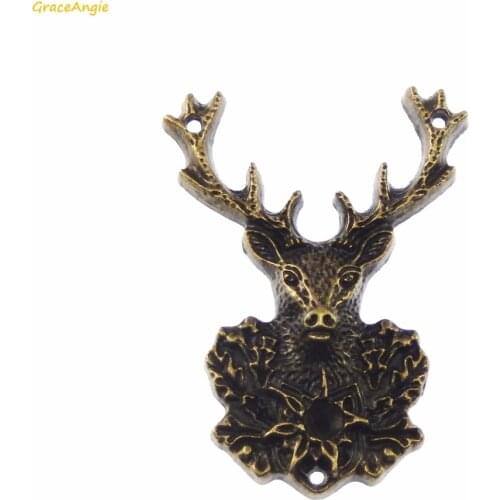 GraceAngie 3PCS/pack Vintage Style Elk Shape Deer Antique Bronze Earring Necklace Pendant Charms Handmade Jewelry Accessories