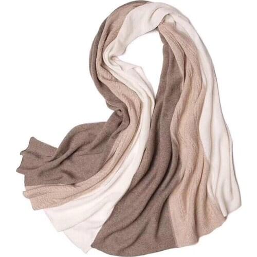 Real Cashmere scarf Lady Pure 100% Cashmere Knitted Scarf Women 2020 Luxury Winter Autumn Shawl Wrap Ladies Super Warm Soft