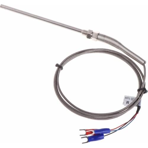Stainless Steel Shield 10cm Probe Tube RTD PT100 Temperature Sensor with 3 Cable Wires for Temperature Controller
