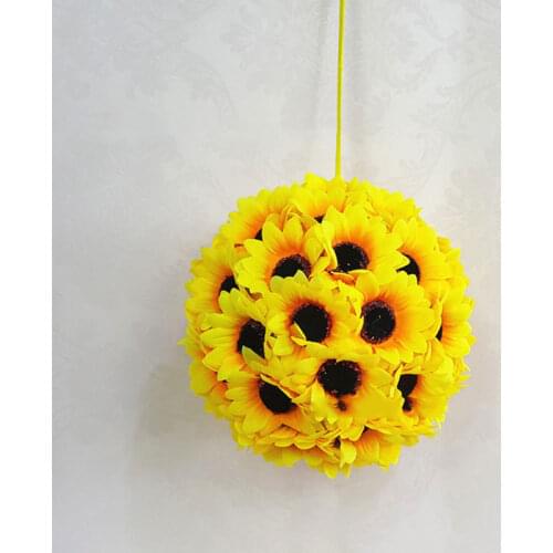 Wedding Artificial Silk Sunflower Kissing Ball Flower Pomander Bouquet Ball Home Decorative Balls fkxe
