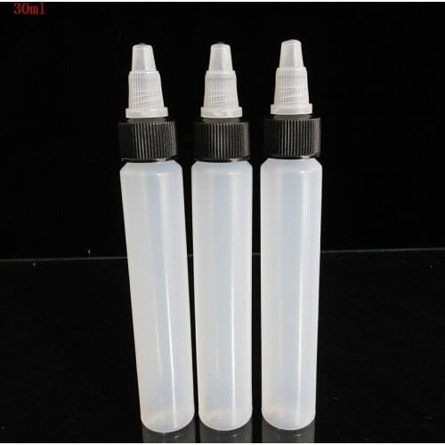 10pcs LDPE Squeeze 30ml Dropper Bottle with Twist cap,Plastic E liquid Unicorn Bottle Empty,Tatto Ink container Long slim Bottle