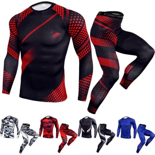 2pcs Men Sportswear Sweatsuits Elastic Sweatshirt+sweatpant Male Jogger Running Fitness Gym Training Set Sport Suit