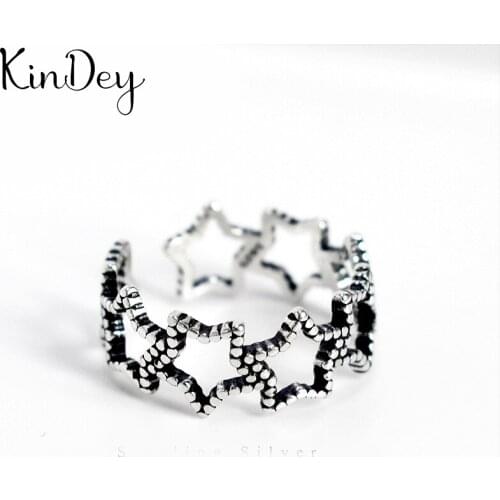 2021 New Charm Boho Star Rings For Women Lover Wedding Bridal Valentines Gifts Men Open Retro Antique Rings