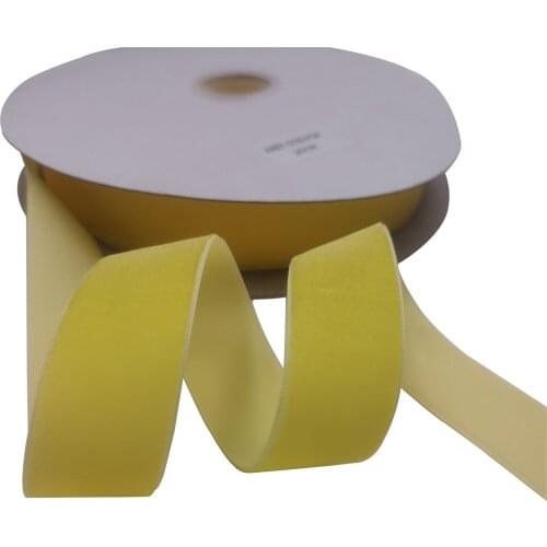 25MM X 25Yards Nylon Lemon Yellow Velvet Ribbon Single Face for Handmade Gift Bouquet Wrapping Home Party Decoration Christmas