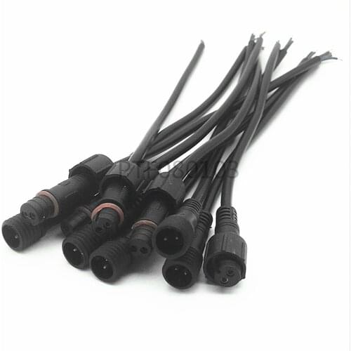 5 pairs 2pin waterproof cable wires LED Light Strips Male to Female Connector Waterproof Cable 2Pin BLACK