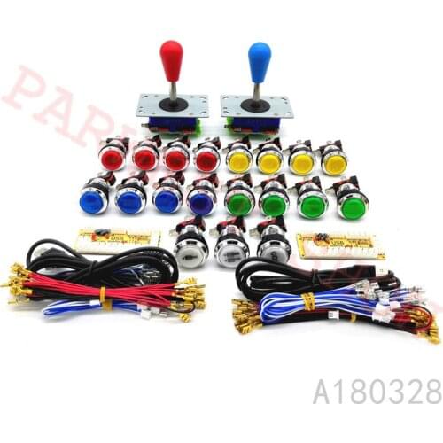 Arcade USB Encoder to PC Raspberry pi Arcade Game DIY Parts USB Controller Joystick 5V CHROME Plated illuminated LED Push Button