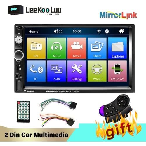 LeeKooLuu 2 Din Car Radio 7" Universal Autoradio Car Multimedia Player for Nissan Qashqai X-trail Juke (178*102MM) Car Stereo
