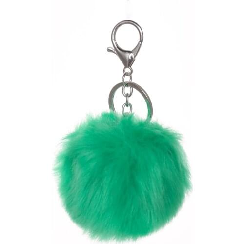Trinket Keychain Pompons Keychains Faux Rabbit Fur Keychain Fluffy Key Chains For Cars Keyrings Trinkets Pom Pom Keychain