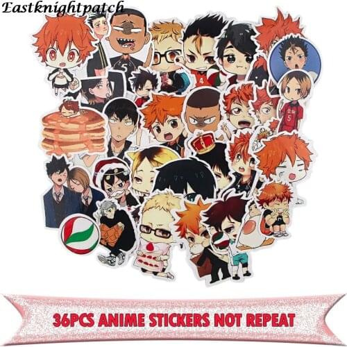 E2562 36pcs Anime Volleyball Boy Funny Stickers Laptop Skateboard Decoration Styling Vinyl Decals DIY Scrapbooking Album Sticker
