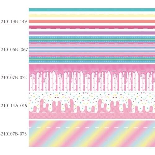 50 yards/lot) Wholesale 1" 25mm ombre dots stripe printed grosgrain ribbon