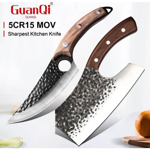 Forged Boning Kitchen Knife Serbian Meat Cleaver Fish Butcher Knife Chef Chopping Knife Outdoor Survival Camping Hunting Knife