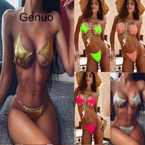 Summer Transparent Strap New Design Women Swimsuit Bandage Bikini Thong Female Swimming Suits Femme Biquini Beach Wear