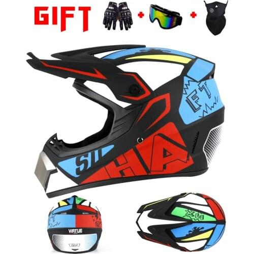 Send 3 Pieces Gift Motorcycle Helmet Children Off-road Helmet Bike Downhill AM DH Cross Safety Helmet Capacete Motocross Casco