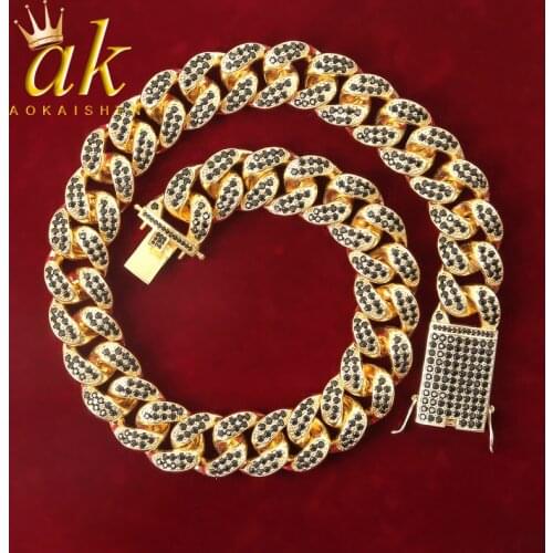 20MM Black Zirconia Choker Necklace Hip Hop Rock Street Jewelry