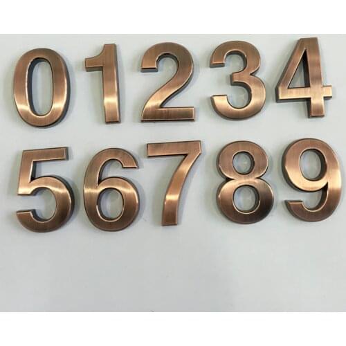New 1PC 0-9 Plastic House Numbers 70*48*8mm Hotel Home Door ABS Plating Number Digits Sticker Plate Signs Address Plaque New