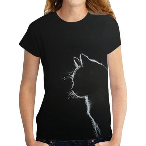New Women Clothes Spring Summer Casual Womens Clothing Funny Cute Cat 3D Print Short Sleeve T-Shirts Female Ladies Fashion Tops