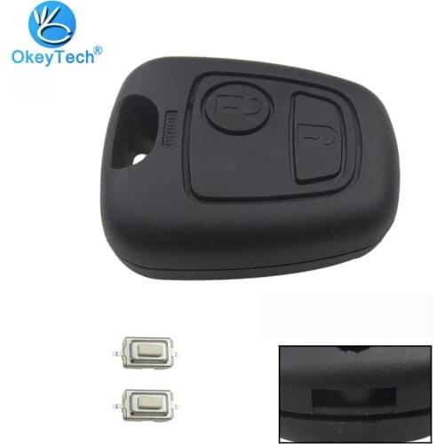 OkeyTech for Peugeot 107 207 307 407 206 306 406 for Citroen C1 C4 Replacement Remote Car Key Shell Case Fob & 2 Micro Switch