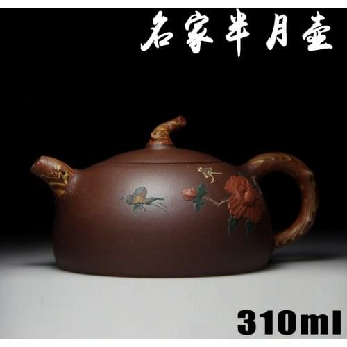 Authentic Yixing Zisha masters handmade teapot ore mud cutter half pot crafts wholesale and retail 462